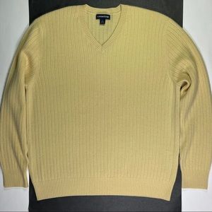 Land’s End Very Soft Cashmere V-neck Ribbed Sweater XL